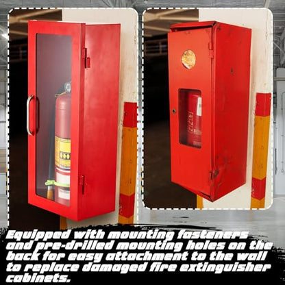 Zonon 1 Pcs 10lb Fire Extinguisher Cabinet Wall & Surface Mount, Red - color: Red