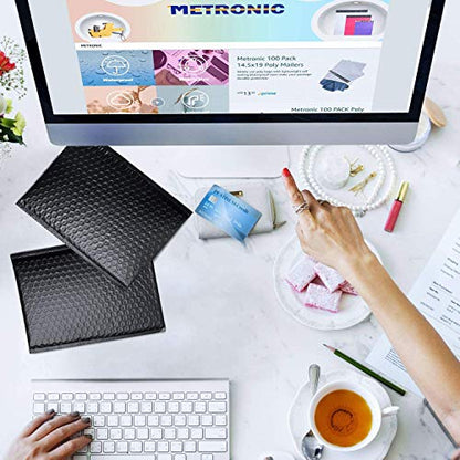 Metronic Bubble Mailer 6X10 Inch Black 500 Pack,Waterproof Padded Envelopes,Self-Seal Small Bubble Mailers Cushioning Bubble Envelopes for Shipping,Jewelry Makeup Supplies, Packaging Bulk - color: Black, size: 6X10" 500PC