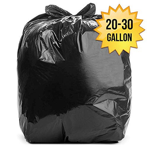 Aluf Plastics 20-30 Gallon 2 MIL (eq) Black Heavy Duty Trash Can Liners - 30" x 36" - Pack of 100 - For Contractor, Industrial, Commercial - style: 20-30 Gal, 2 Mil Equiv, 100 Count
