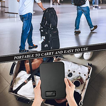 Dalmbox Compact Portable Handgun Pistol Gun Safe Lock Box for Car & Travel - size: 9.4" x 6.4" x 1.8"