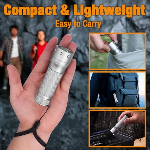 EverBrite Mini Flashlight, Zoomable 350LM LED Flashlight, Grey - color: Gray, size: Small