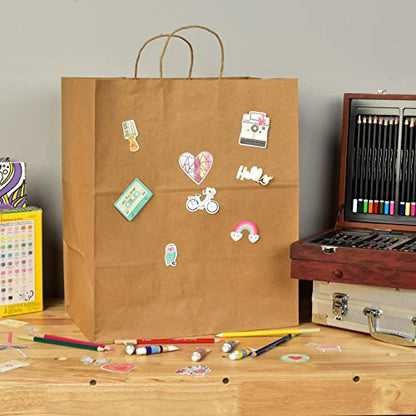 Prime Line Packaging Kraft Paper Bags with Handles, 14x10x16.5 In, 50 Pack - size: 14x10x16.5 Inch