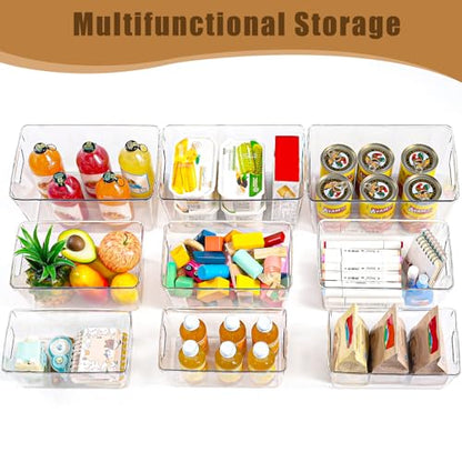 Freebat 12 Pack Pantry Organization and Storage,Clear Plastic Storage Bins - color: 4 Large&4 Middle&4 Small