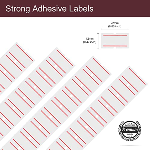 Motex Double Red Line Labels - 10,000 White Blank Price and Date Gun Labels, Fits MX-5500 and Perco Guns - color: Double Red Lines, size: 10 Rolls