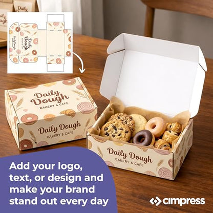 Personalized Mailer Box, Add Logo or Text, 9" x 6" x 4", 12 Pack, White Cardboard Gift Box, Medium Corrugated, Shipping Boxes for Small Business, Custom Packaging, Subscription Box - size: 9" x 6" x 4"
