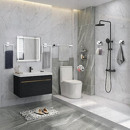 TQKAG 6-Piece Towel Bar Set, 23.6" Bathroom Hardware Set, Polished Chrome - color: Polished Chrome, size: 6-Pieces Set-A
