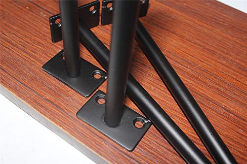 8 Pcs 11" Black Solid Steel Floating Shelf Bracket Blind Shelf Supports - Hidden Brackets for Floating Wood Shelves - Concealed Blind Shelf Support – Screws and Wall Plugs Included - size: 11 Inch, style: 8 Pack-Solid
