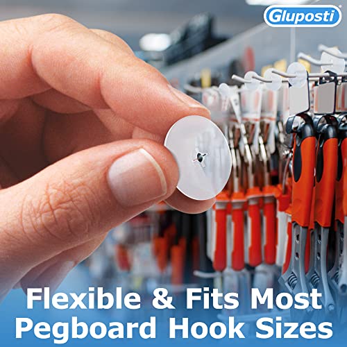 Gluposti Peg Hook Stopper Inventory Control Clips, 100 Disc Peg Stoppers