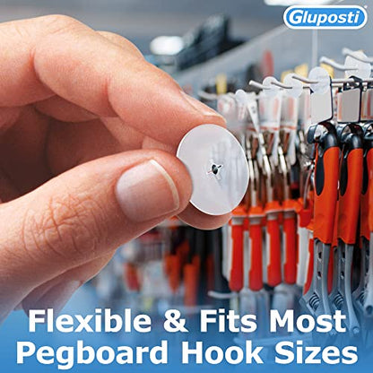 Gluposti Peg Hook Stopper Inventory Control Clips, 100 Disc Peg Stoppers