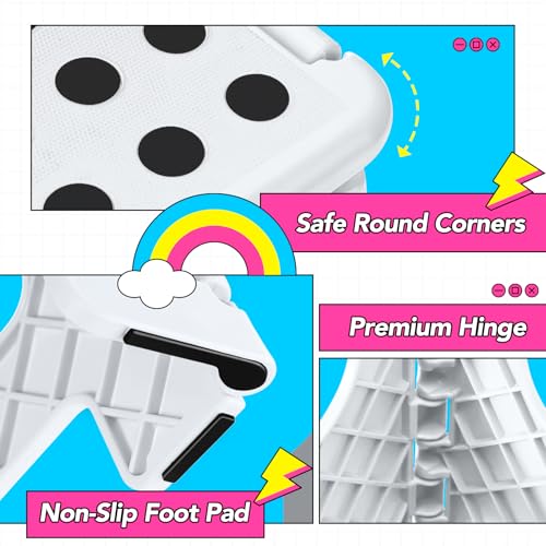 Delxo 9 Inch Kids Step Stool,300 Lbs Folding Step Stool for Toddler White - color: White, size: 9 Inch