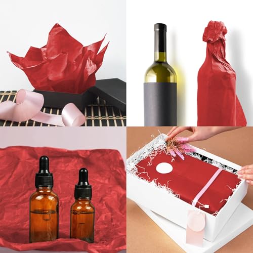 120 Sheets 14 x 20 Inch Red Tissue Paper for Gift Bag Wrapping - color: Red