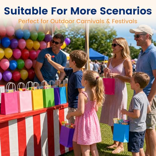 LovesTown 18PCS Small Gift Bags with Handles, 5.9X3.1x8.3 inch Goodie Bags - size: 1 Count (Pack of 18)