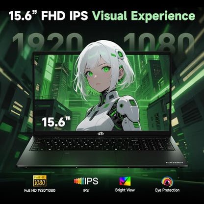 NIMO Light Gaming Laptop, AMD R7 7735HS (8C/16T, Up to 4.75GHz, Beat i7-12650H) 16GB DDR5 RAM 256GB SSD Business Computer with 15.6" FHD Display Radeon 680M GPU 180° View 2-Year Warranty 100W Type-C