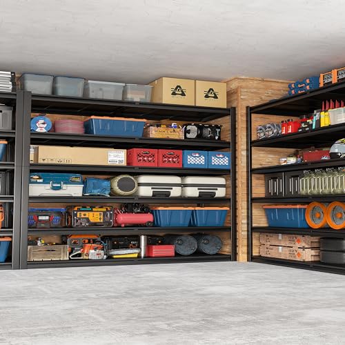 REIBII 84.1" H Garage Shelving, 3500LBS Storage Shelves Heavy Duty, Adjustable 6-Tier Metal Shelving for Commercial, Warehouse, Basement, Garage,Shop, 55.1" W x 25.8" D x 84.1" H - size: 6-Tier, 55.1"W x 25.8"D x 84.1"H