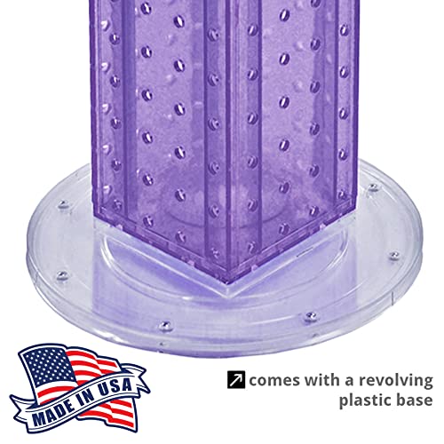 Azar Displays 700220-PUR Purple Pegboard Interlocking Counter Unit 4" x 13"On 9" Diameter Base - color: Purple, style: Pegboard only