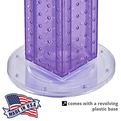 Azar Displays 700220-PUR Purple Pegboard Interlocking Counter Unit 4" x 13"On 9" Diameter Base - color: Purple, style: Pegboard only