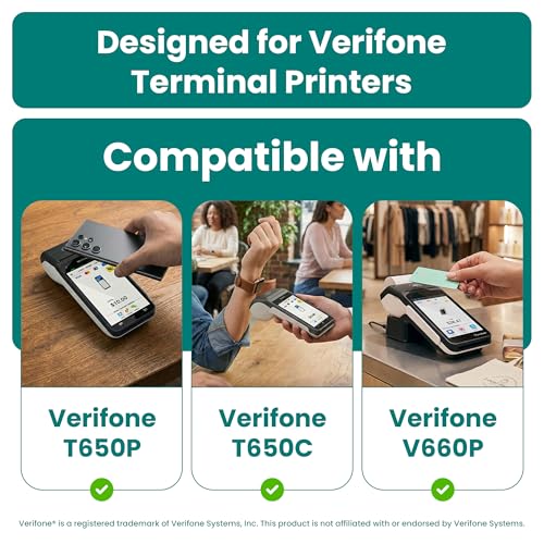 Receipt Paper Rolls for Verifone T650c T650p V660p Credit Card Machine