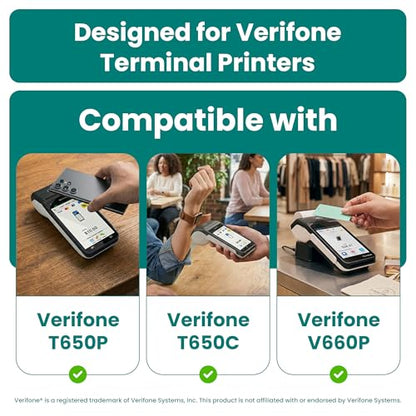 Receipt Paper Rolls for Verifone T650c T650p V660p Credit Card Machine