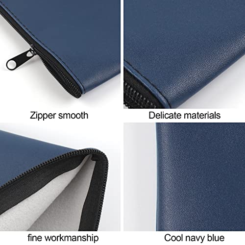 2 Pieces Money Bags with Zipper, 11x6.1 inch Money Pouch, Bank Bag, Cash Bag, Check Wallet, Cosmetics(navy) - color: Blue, size: 2 Pieces