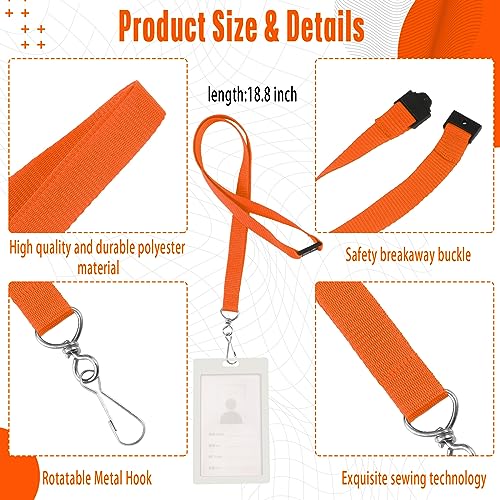 Patelai 120 Pcs Breakaway Lanyards with J Hook, Orange - color: Orange