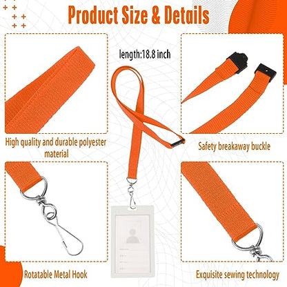 Patelai 120 Pcs Breakaway Lanyards with J Hook, Orange - color: Orange
