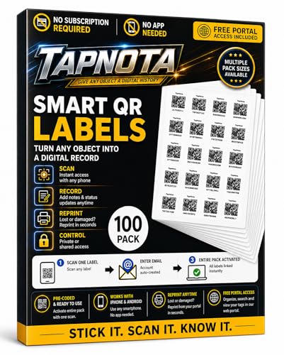 QR Code Storage Bin Labels for Home Inventory (100 Pack)