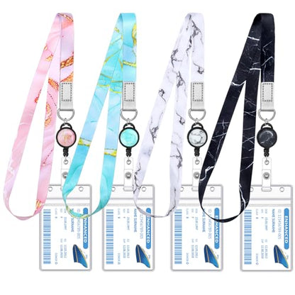 HONSIO 4 Pack Cruise Lanyard for Ship Cards, Cruise Essentials 2026, Marble - color: Marble