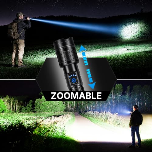 MIXILIN Rechargeable LED Flashlights High Lumens, Super Bright 99000 Lumens Flashlight with 5 Modes, Waterproof Powerful Flash Light Handheld Flashlights for Home Camping Emergencies - 2 Pack