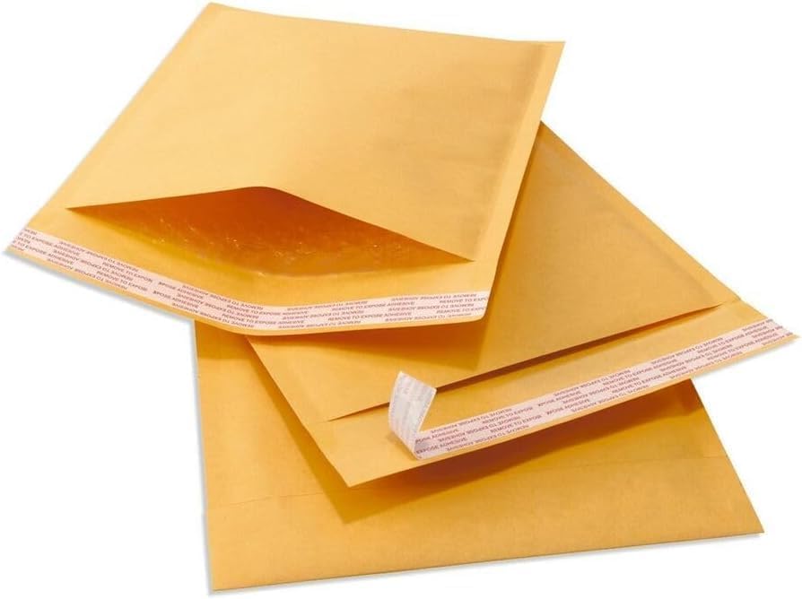 6 x 8 Kraft Bubble (25-PACK) Yellow Bulk, Self-Seal Kraft Padded Envelope, Self-Seal Bubble Envelopes Waterproof Shipping Bags for Small Businesses