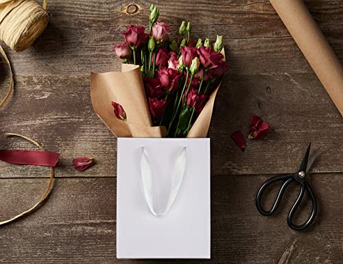 HUAPRINT Medium Paper Gift Bags with Handles, White, 20 Pack, 10x4.5x11 IN - color: White, size: 10x4.5x11 Inch (Pack of 20)