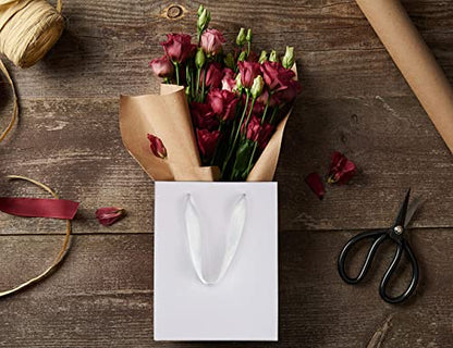 HUAPRINT Medium Paper Gift Bags with Handles, White, 20 Pack, 10x4.5x11 IN - color: White, size: 10x4.5x11 Inch (Pack of 20)