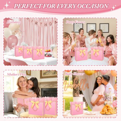 Addblu 6 Pack Pink Large Gift Bags with Handles & 18 Tissue Papers - color: Pink Gift Bag, size: 1 Count (Pack of 6)