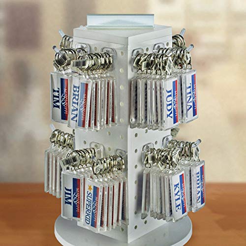 Azar Displays 800004-C Pack of 50 Clear Pegboard Hooks (Also Available in Black & White) - 4” Pegboard Hook Set (2” & 6” Pegboard J Hooks Also Available) - Polycarbonate Plastic Hooks for Retail - color: Clear, size: 4 Inch