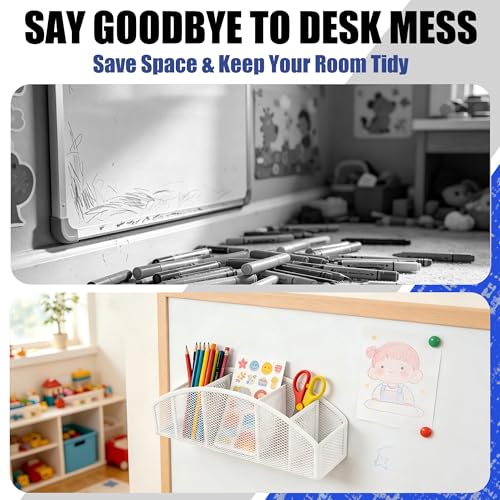 Magnetic Dry Erase Marker Holder for Whiteboard, 5 Slots Whiteboard Organizer with Strong Magnet, 10 Inch Storage Holder for Markers, Erasers, Pens and Classroom Supplies (White) - size: 5 Slots Magnetic Dry Erase Marker Holder(White)