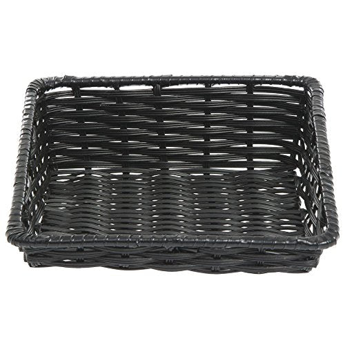 Expressly HUBERT Rectangular Black Plastic Tapered Produce Basket - color: Black, size: 11.5"Lx12"Dx1.5-4"H
