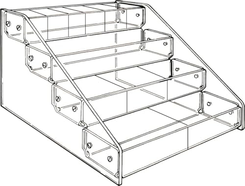 N N’icePackaging – Multi-Tier Bin Organizer and Table-Top Display – for Sales/Organization/Storage/Showcase/Countertop/Trade Shows – Multiple Compartments (4 Tier - 12 Bins)