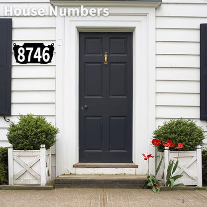 Double sided Metal Mailbox Numbers, Address Plaque - color: Black(hanging)