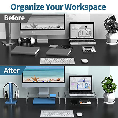 Zimilar 2 Pack Monitor Stand Riser, Acrylic Monitor Stand for Computer