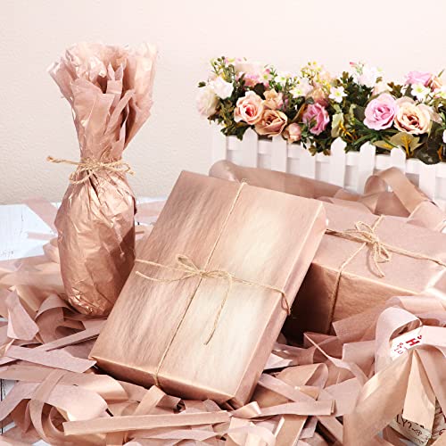 Fuutreo 300 Sheet Kraft Tissue Paper Bulk 14x20'' Wrapping, Rose Gold - color: Rose Gold