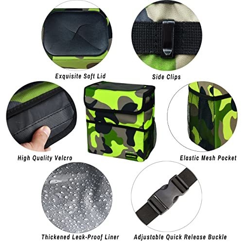 SIBOFUEGO Cute Car Trash Can with Lid, Collapsible, Leak-Proof, 2 Gallon - color: Green Camo, size: 2 Gallons