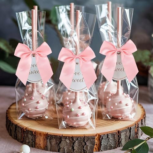 Baby Pink Pre-Made Twist Tie 4.5 Inch Gift Wrap Bows 24 Counts - color: Pink