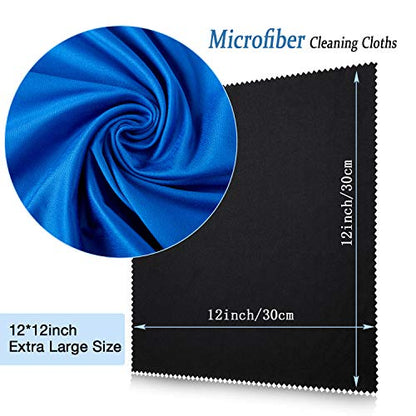Frienda 12 Pack Large Glass Cleaning Cloth, Black, White, Gray, Royal Blue - color: Black, White, Gray, Royal Blue