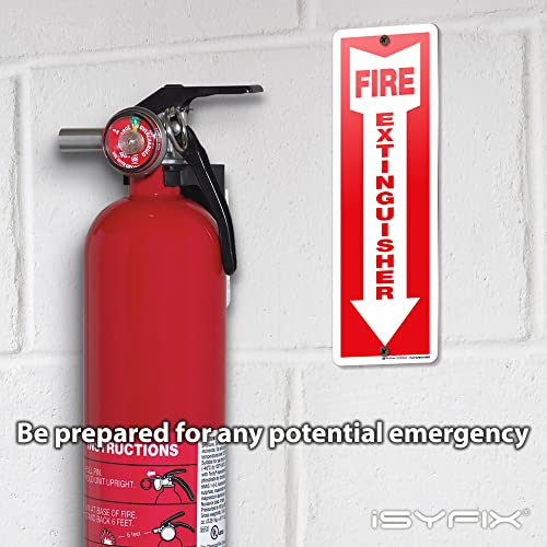 iSYFIX Fire Extinguisher Aluminum Signs, 4x12 Inch, 10 Pack - color: METAL