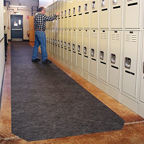 PIG Grippy Floor Mat | Industrial Entrance Mat with Adhesive Backing | 4' x 50' Mat Runner | Gray | GRP48201-GY - color: Grey, size: 4' W x 50' L