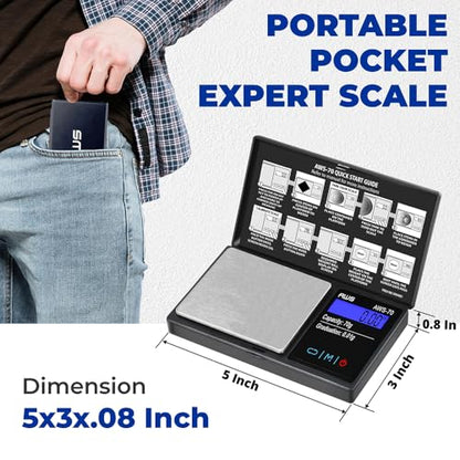 AMERICAN WEIGH SCALES Series Digital Pocket Weight Scale 70g x 0.01g, (Black), American WEIGH SCALES-70-BLK - color: Black, size: 70g x 0.01g
