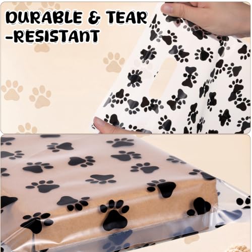 FunooFuno 200 Pcs Dog Paw Gift Bags Bulk, Clear - style: Clear