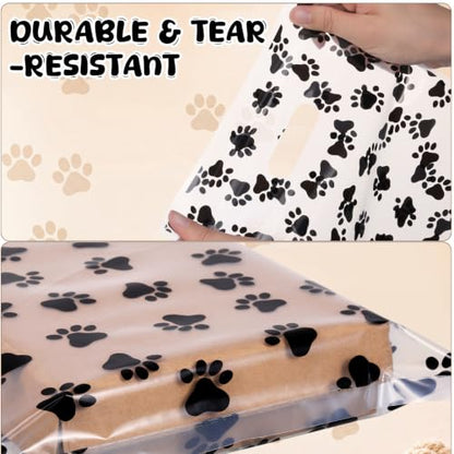 FunooFuno 200 Pcs Dog Paw Gift Bags Bulk, Clear - style: Clear