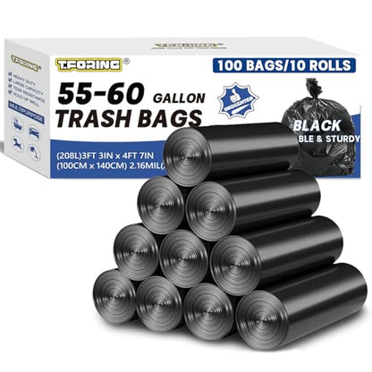 55-60 Gallon Trash Bags Heavy Duty,2.1 Mil,39'' x 55'',100 Count - color: 55-60 Gallon | 100 Count, size: 120 Count(pack of 1)