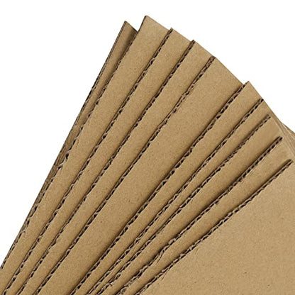 PINGEUI 50 PCS 10 x 10 Inches Corrugated Cardboard Sheets, 1/8" Thick Brown Kraft Cardboard Sheets, Corrugated Cardboard for Packing, Mailing, Crafts - size: 50 PCS 10 x 10 Inch