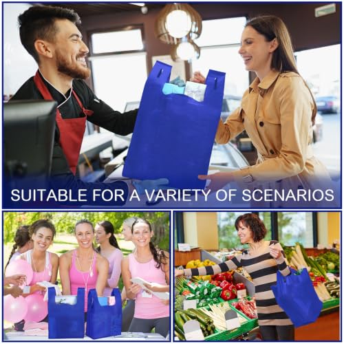 Windyun Large Grocery Bags Bulk Non Woven Totes - color: Royal Blue